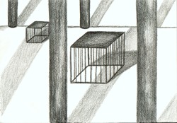Florinda Ke Sophie - Existenzk&auml;fig, Graphit auf Papier, Grafik, 2007