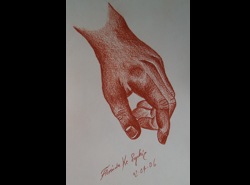 Florinda Ke Sophie - Hand 1, R&ouml;tel, 20 x 30 cm, Papier, 2006