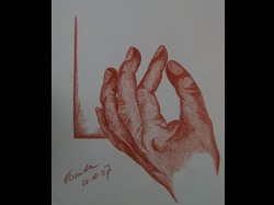 Florinda Ke Sophie - Hand 2, R&ouml;tel, 20 x 30 cm, Papier, 2007