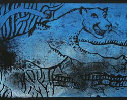 Florinda Ke Sophie - Der Panther, Linolschnitt, 12x15 cm, 2010