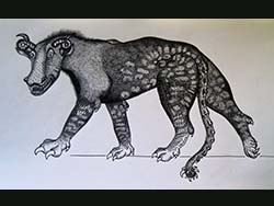 Florinda Ke Sophie - Shrike, Zeichnung auf Papier, 41 x 51cm, 2018