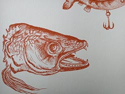 Florinda Ke Sophie - Den du gefangen hast, Zander, R&ouml;tel auf Papier, 21 x 30 cm, 2020