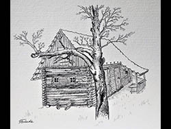 Florinda Ke Sophie - Der Schnee von gestern (Lassnitzh&ouml;he), Graphit auf Papier, 32 x 42,5 cm, 2021