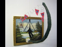 Florinda Ke Sophie - Der Flug zum Berg, Mixed Media, H-46 cm, B-56 cm, T-56 cm, 2013