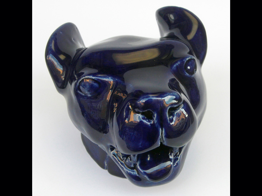 Florinda Ke Sophie, Pantherkopf, Keramik, H-11,5 cm, B-13 cm, T-16 cm, 2012