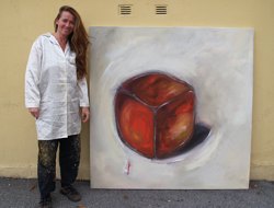 Florinda Ke Sophie - W&uuml;rfel, &Ouml;l auf Hartfaser, 160 x 160 cm, 2008