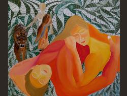 Florinda Ke Sophie - Hungry hearts, Acryl auf Leinwand, 60 x 70 cm, 2003