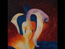 Florinda Ke Sophie - Leda, &Ouml;l auf Leinwand, 50 x 50 cm, 2009