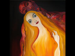 Florinda Ke Sophie, Klimt f&uuml;r Kenner, &Ouml;l auf Leinwand, 100 x 100 cm, 2011