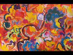 Florinda Ke Sophie, Blutorangen im Herbst, Acryl auf Leinwand, 123 x 190 cm, 2012