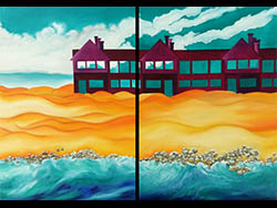 Florinda Ke Sophie - Baywatch 1, &Ouml;l auf Leinwand, 2 x 50 x 70 cm, 2016