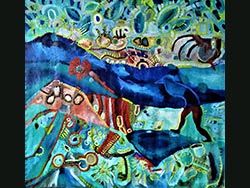 Florinda Ke Sophie - Fenster zum Hof # 3 � Loch, Urne rein, fertig, 140 x 140 cm, &Ouml;l auf Leinwand, 2020