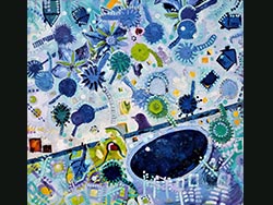 Florinda Ke Sophie - Fenster zum Hof #2 � Wuthering Heights � Annenstrasse, Graz, 137 x 145 cm, 2019,&Ouml;l/Acryl auf Leinwand