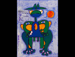 Florinda Ke Sophie - Florinda Ke Sophie - Jorge y Florinda, Acryl, &Ouml;lkreide und Sand auf Leinwand, 50 x 70 cm, 2005