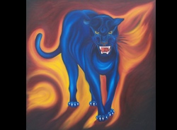 Florinda Ke Sophie - How Panther are you?, &Ouml;l auf Hartfaserplatte, 160 x 160cm, 2010