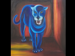 Florinda Ke Sophie - Mit dem R&uuml;cken zur Wand, &Ouml;l auf Hartfaser, 180 x 180cm, 2010