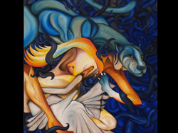 Florinda Ke Sophie - To be a panther or not to be, &Ouml;l auf Hartfaserplatte, 160 x 160cm, 2011