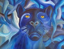 Florinda Ke Sophie - Jack the Panther, &Ouml;l auf Leinwand, 40 x 50cm, 2010