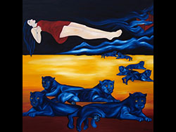 Florinda Ke Sophie - Gibt's nicht bei Ikea, &Ouml;l auf Hartfaserplatte und Rahmen, 160 x 160 cm, 2014