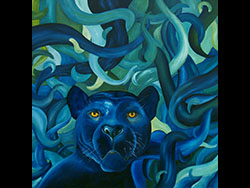 Florinda Ke Sophie - Jack the Panther, &Ouml;l auf Leinwand, 60 x 60 cm, 2014
