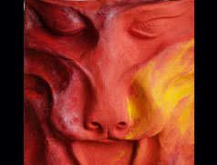 Florinda Ke Sophie - Pantherfliese, Keramik und &Ouml;lfarbe, H-20 cm, B-20 cm, T-4 cm, 2012