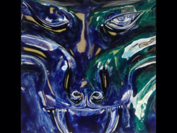 Florinda Ke Sophie - Pantherfliese, Keramik, H-20 cm, B-20 cm, T-4 cm, 2012