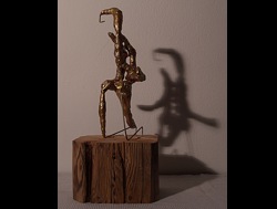 Florinda Ke Sophie - Judas, Gips vergoldet und lackiert auf Tanne, H-50cm, B-20cm, T-16cm, 2006