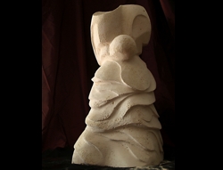 Florinda Ke Sophie - 24. Dezember I., die Schichten der Geschichte, Skulptur, Sandstein Burgenland, H-60 cm, B-25 cm, T-25 cm, 2006