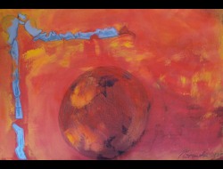 Florinda Ke Sophie - Wir nagen wie Hasen an der Welt bis sie f&auml;llt, bis sie f&auml;llt, &Ouml;l auf Karton, 80 x 120 cm, gerahmt, 2008